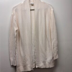 Club Monaco Cream Open-Front Knit Cardigan